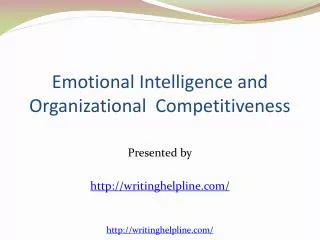 Emotional Intelligence and Organizational Competitiveness