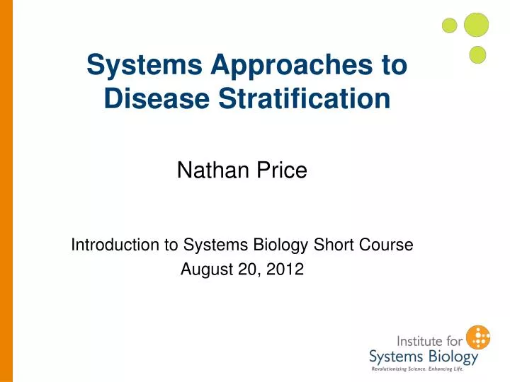 systems approaches to disease stratification