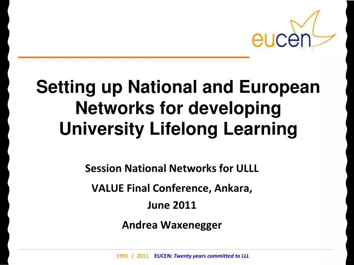 setting up national and european networks for developing university lifelong learning