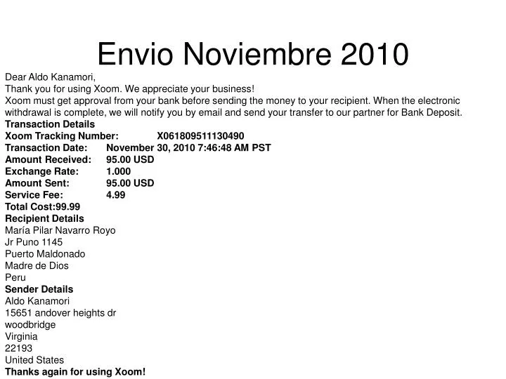 envio noviembre 2010