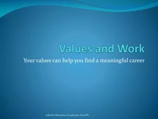 Values and Work