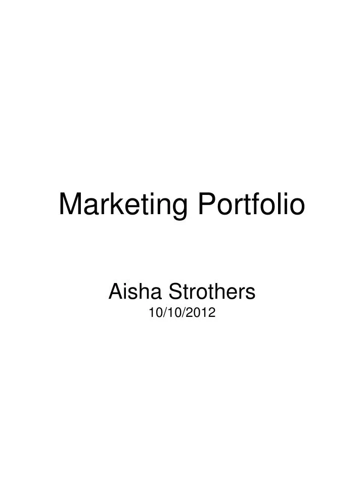 marketing portfolio