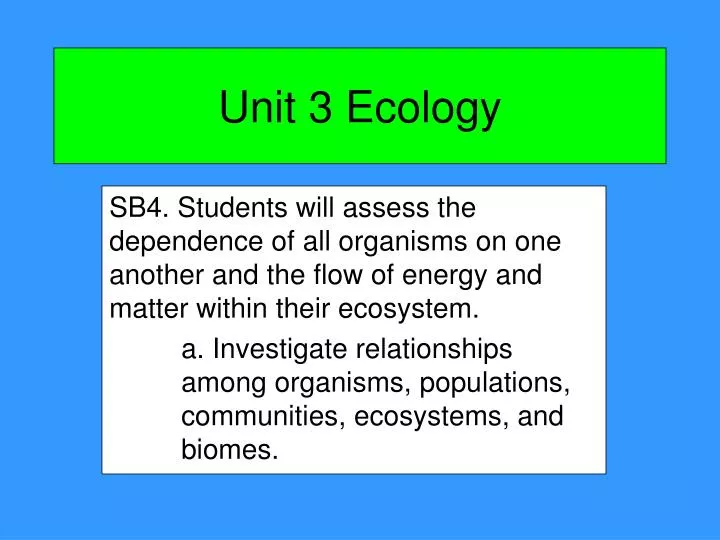 unit 3 ecology