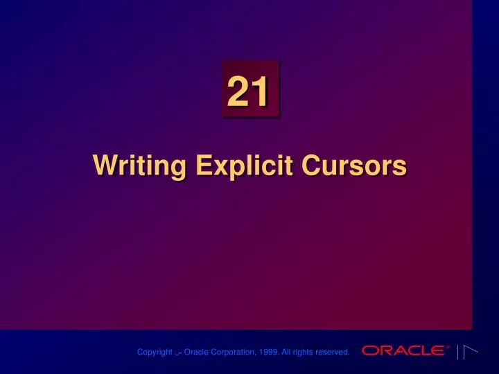 writing explicit cursors