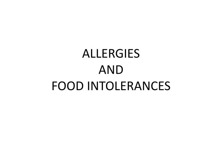 allergies and food intolerances