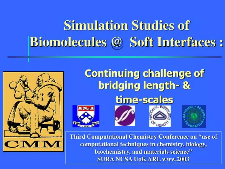 simulation studies of biomolecules @ soft interfaces