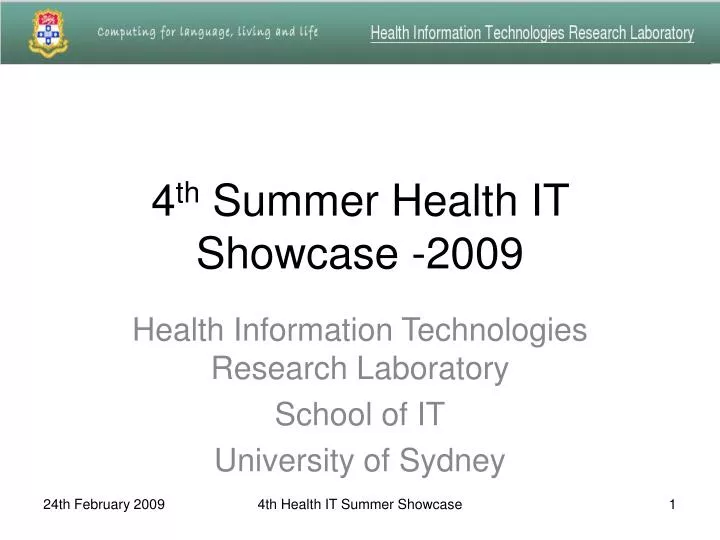 4 th summer health it showcase 2009
