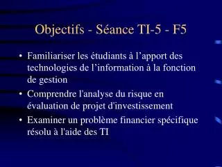 objectifs s ance ti 5 f5