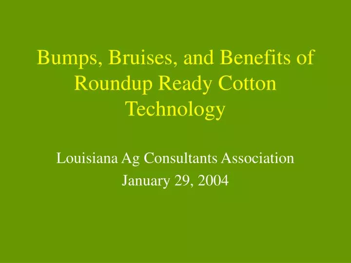 bumps bruises and benefits of roundup ready cotton technology