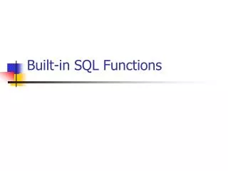 Built-in SQL Functions