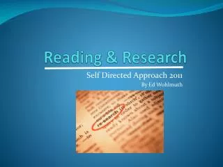Reading &amp; Research