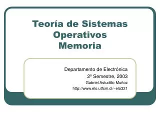 teor a de sistemas operativos memoria