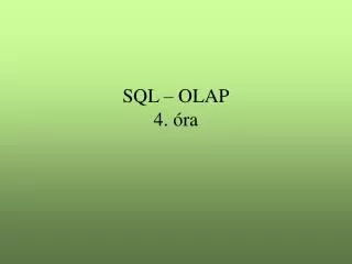 sql olap 4 ra