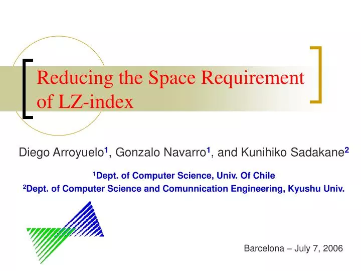 reducing the space requirement of lz index