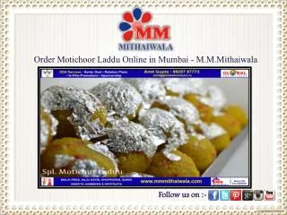 Order Motichoor Laddu Online in Mumbai - M.M.Mithaiwala