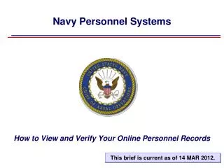 Navy Personnel Systems