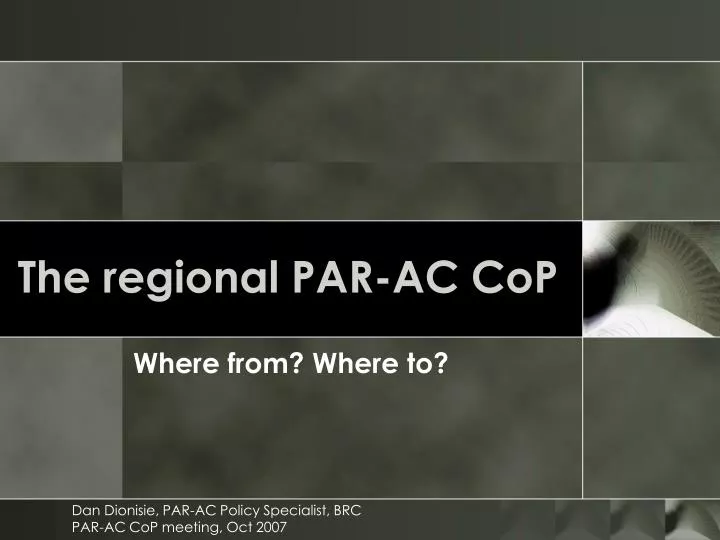 the regional par ac cop