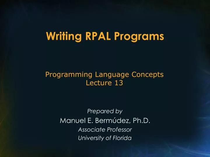 writing rpal programs