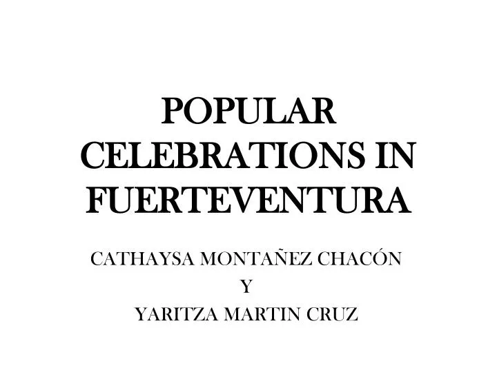 popular celebrations in fuerteventura