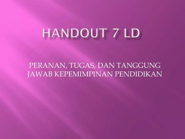 handout 7 ld