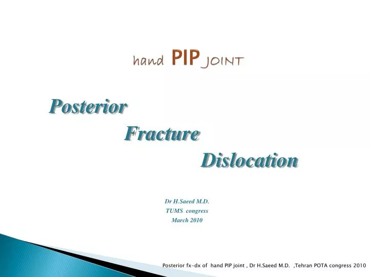 hand pip joint