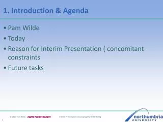 1. Introduction &amp; Agenda