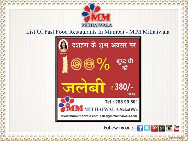 list of fast food restaurants in mumbai m m mithaiwala