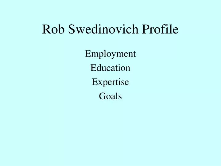 rob swedinovich profile