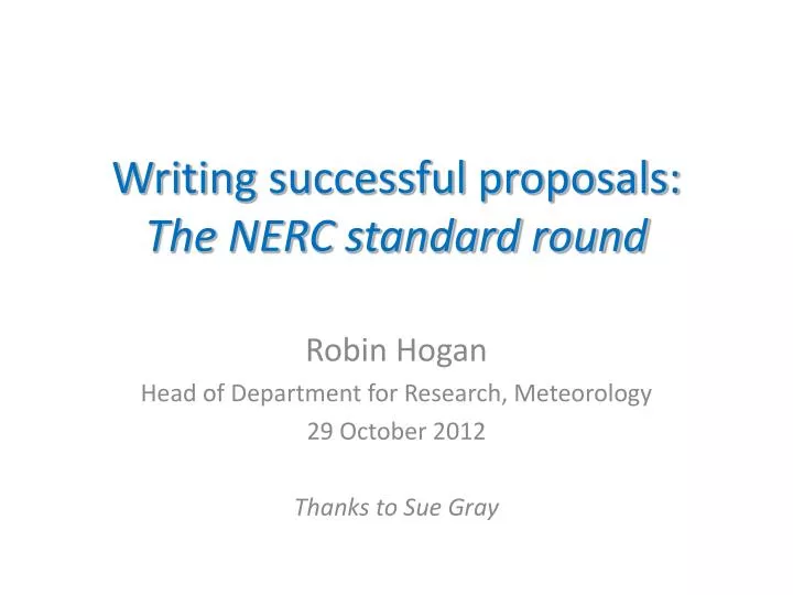 writing successful proposals the nerc standard round
