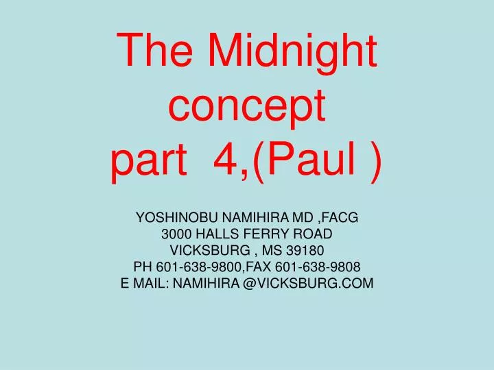 the midnight concept part 4 paul