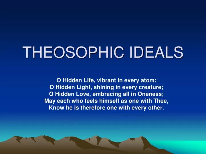 theosophic ideals