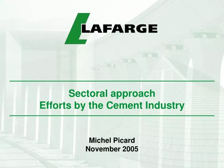 sectoral approach efforts by the cement industry
