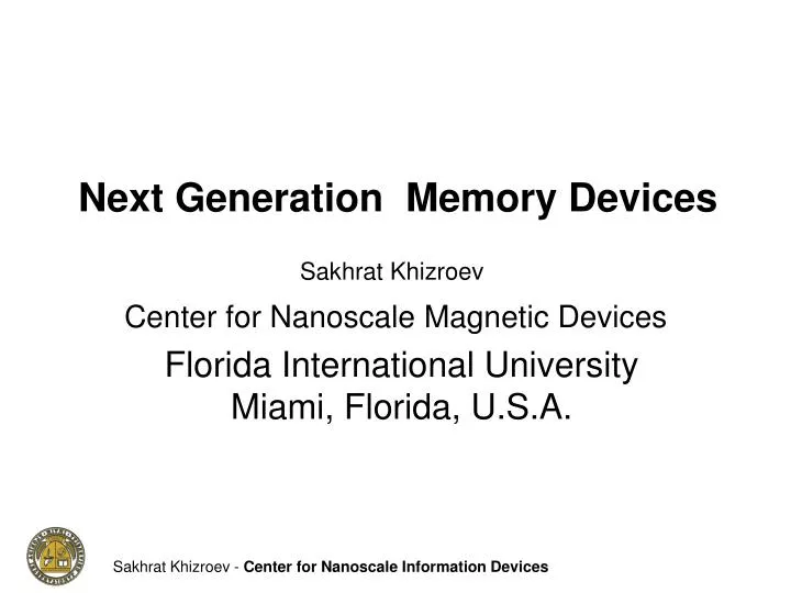 next generation memory devices