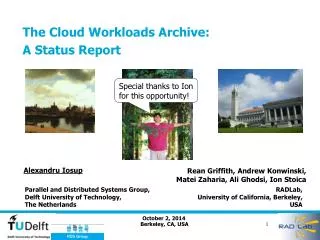 The Cloud Workloads Archive: A Status Report