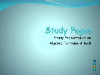Study Pages