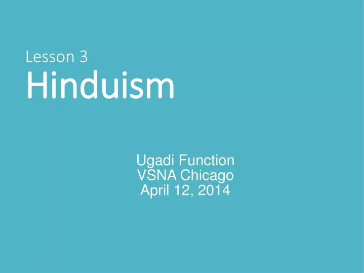 lesson 3 hinduism