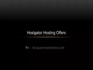 Hostgator Hosting Offers