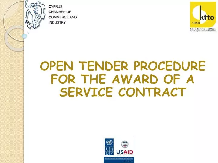 open tender procedure for the award of a service contract