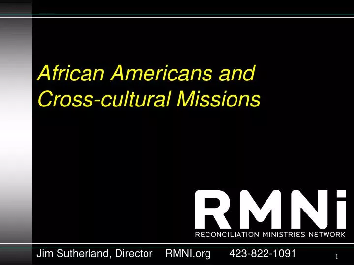 african americans and cross cultural missions