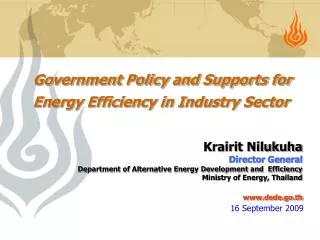 Government Policy and Supports for Energy Efficiency in Industry Sector