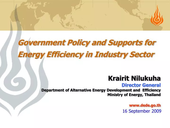 government policy and supports for energy efficiency in industry sector