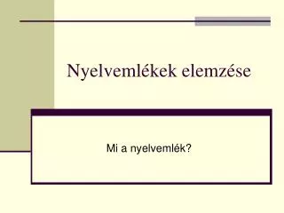 nyelveml kek elemz se
