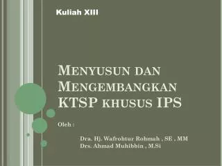 menyusun dan mengembangkan ktsp khusus ips