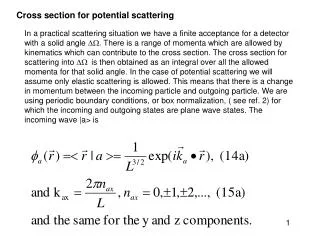 Cross section for potential scattering