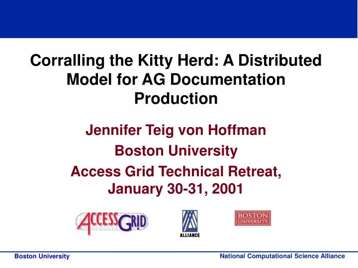 corralling the kitty herd a distributed model for ag documentation production