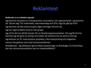 reklamtext