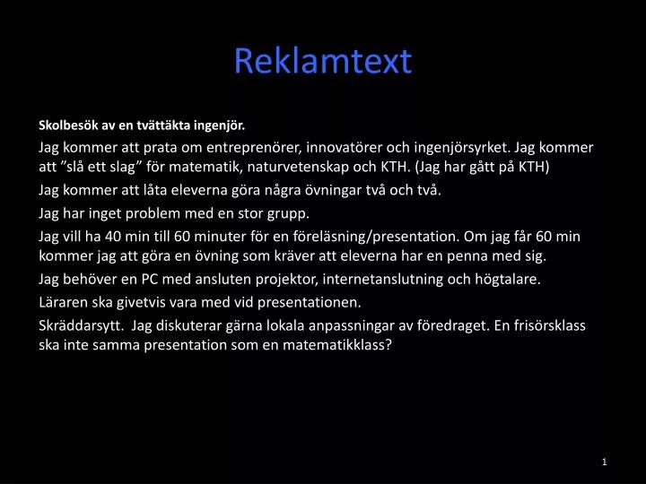 reklamtext