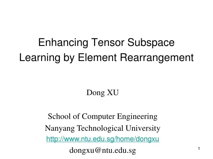 enhancing tensor subspace learning by element rearrangement