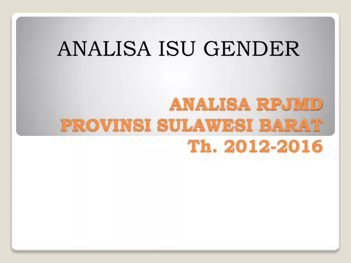 analisa rpjmd provinsi sulawesi barat th 2012 2016