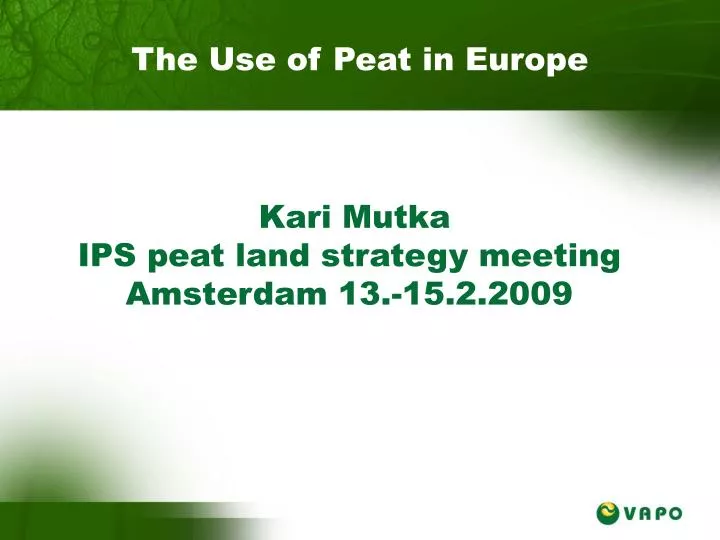 the use of peat in europe